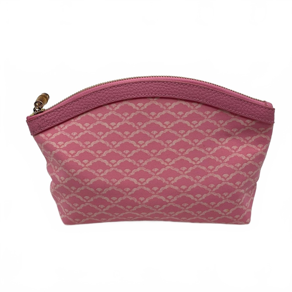 J. McLaughlin Pink Nylon Leather Zip Pouch Clutch | OS